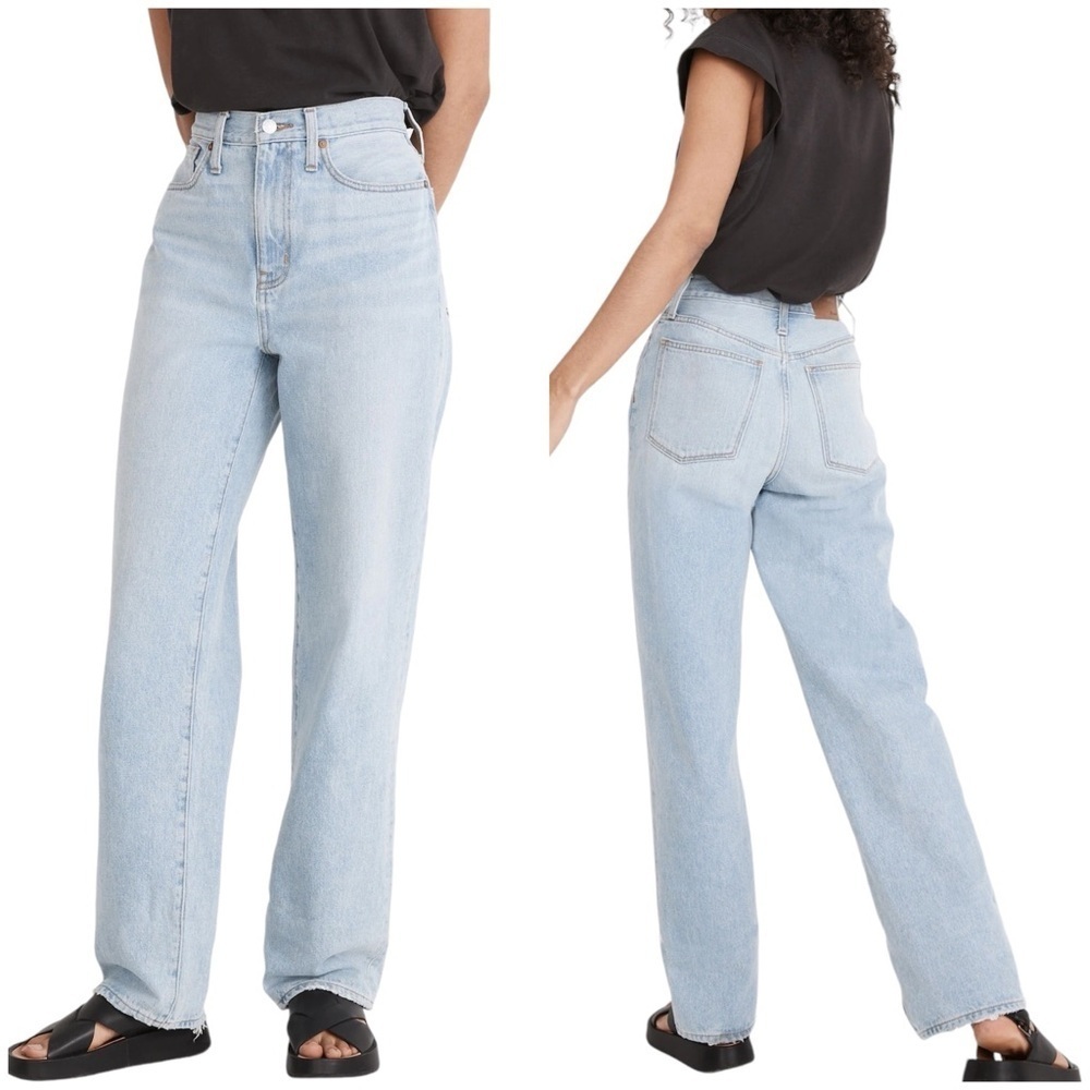 New! Madewell Baggy Straight Jeans in Berteau Wash 90s Style 100% Cotton | Sz 33